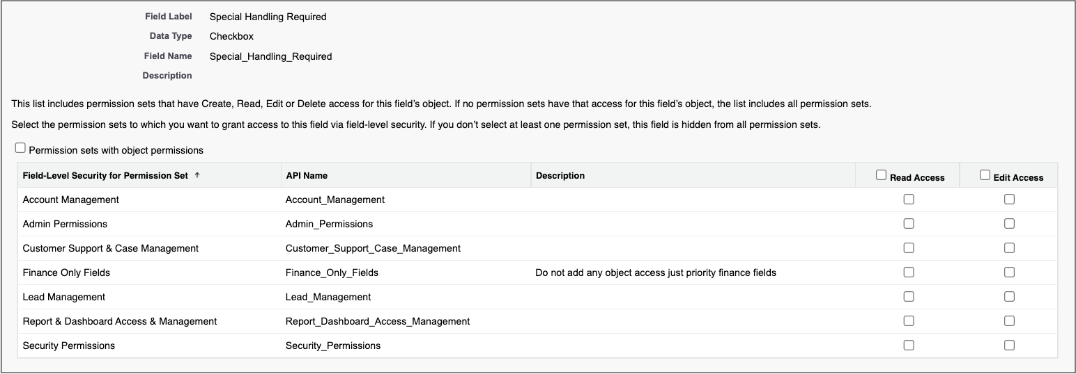 Summer 23 Field Level Security Permissions | Resonant Cloud Solutions